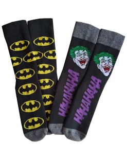 Licence Mens 2pk Batman & Joker Slipper Sock