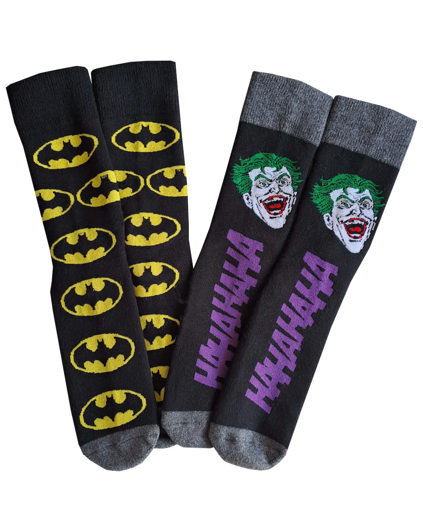 Licence Mens 2pk Batman & Joker Slipper Sock