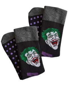 Licence Mens 2pk Batman & Joker Slipper Sock