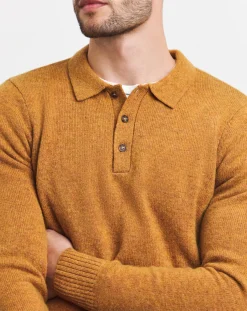 Jacamo Lambswool Long Sleeve Polo