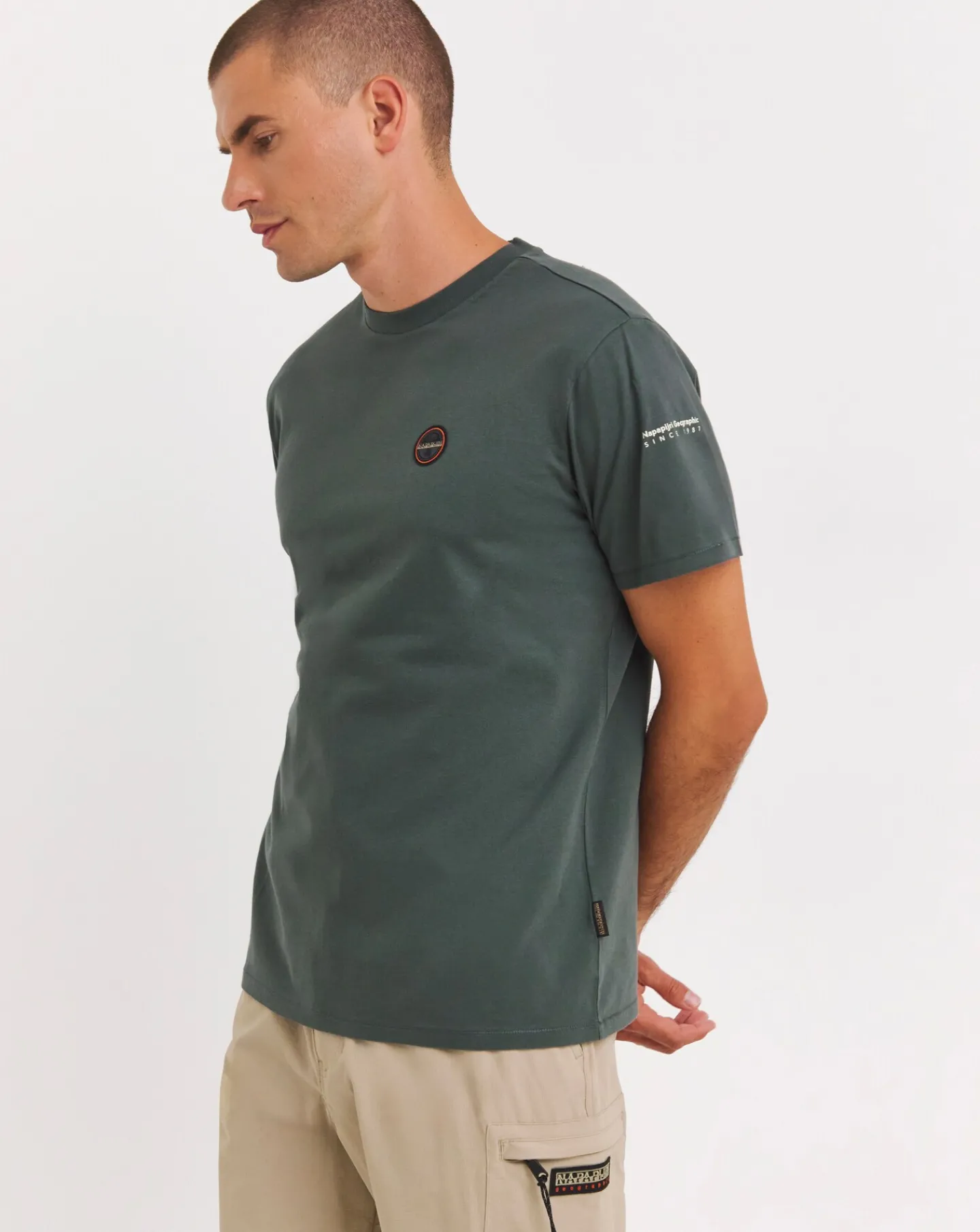 Napapijri Badge Khaki T-Shirt