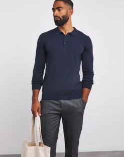 Jacamo Cotton Long Sleeve Polo