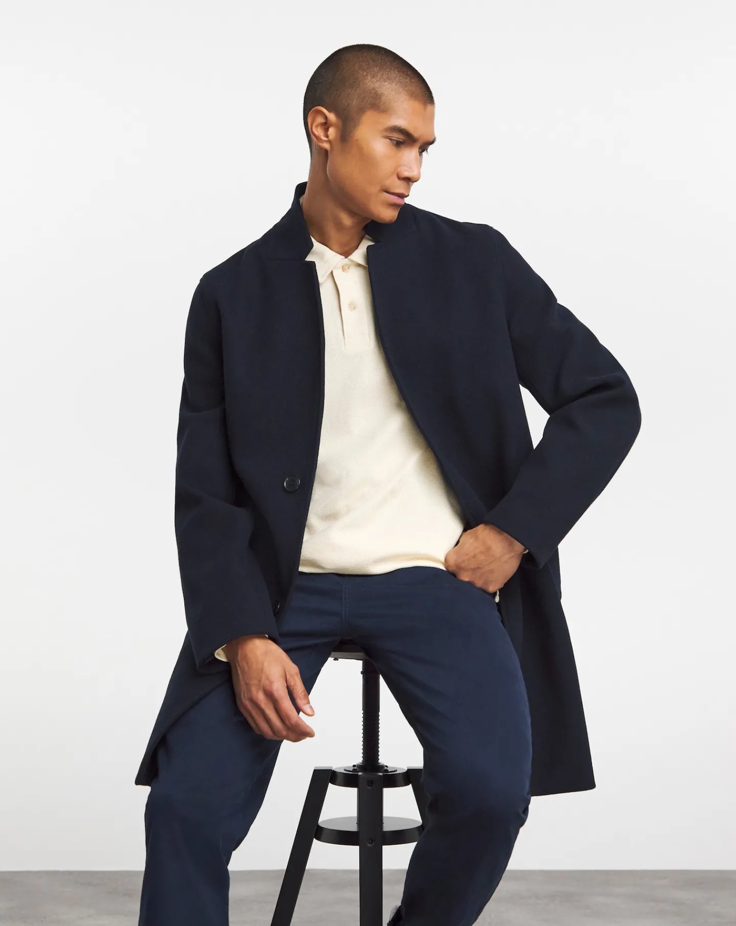 Jacamo Faux Wool Turn Up Collar Coat