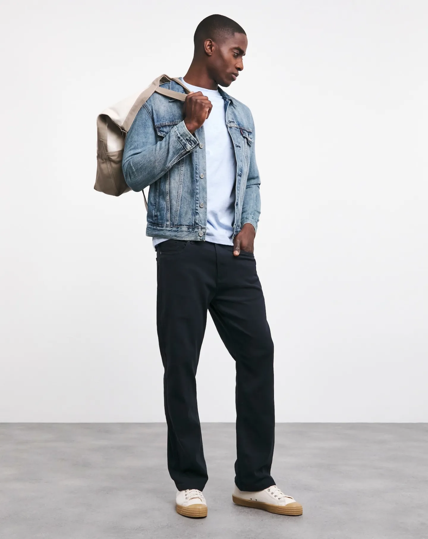 Jacamo Loose Fit Stretch Gaberdine Jeans