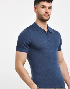 Jacamo Merino Wool Knitted Polo Slim Fit