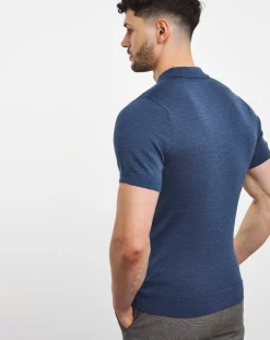 Jacamo Merino Wool Knitted Polo Slim Fit
