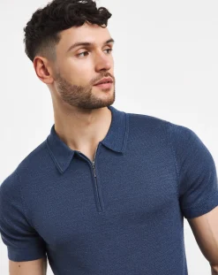 Jacamo Merino Wool Knitted Polo Slim Fit