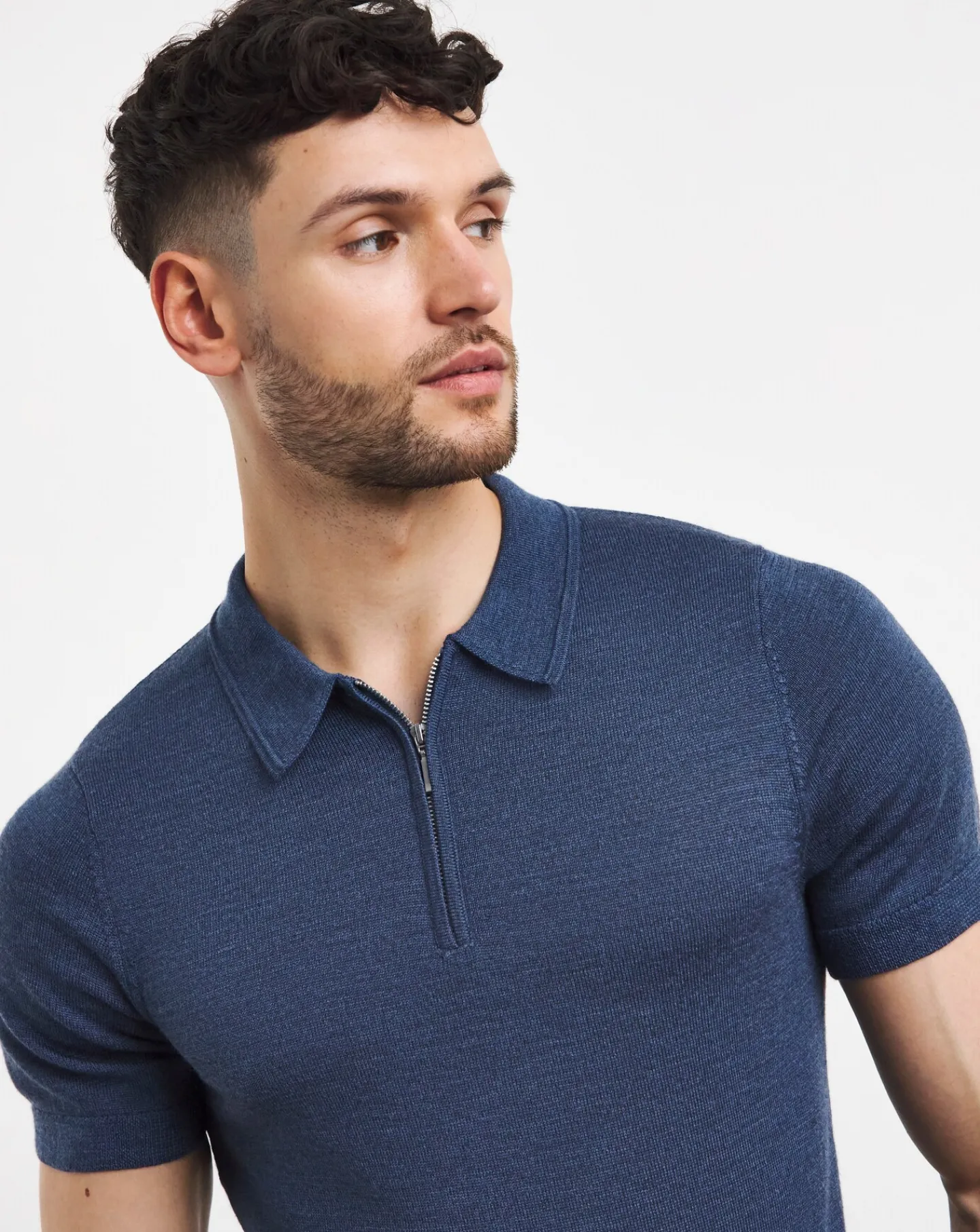 Jacamo Merino Wool Knitted Polo Slim Fit