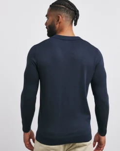 Jacamo Revere Collar Long Sleeve Polo