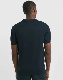 Jacamo Short Sleeve Textured Revere Knit Polo