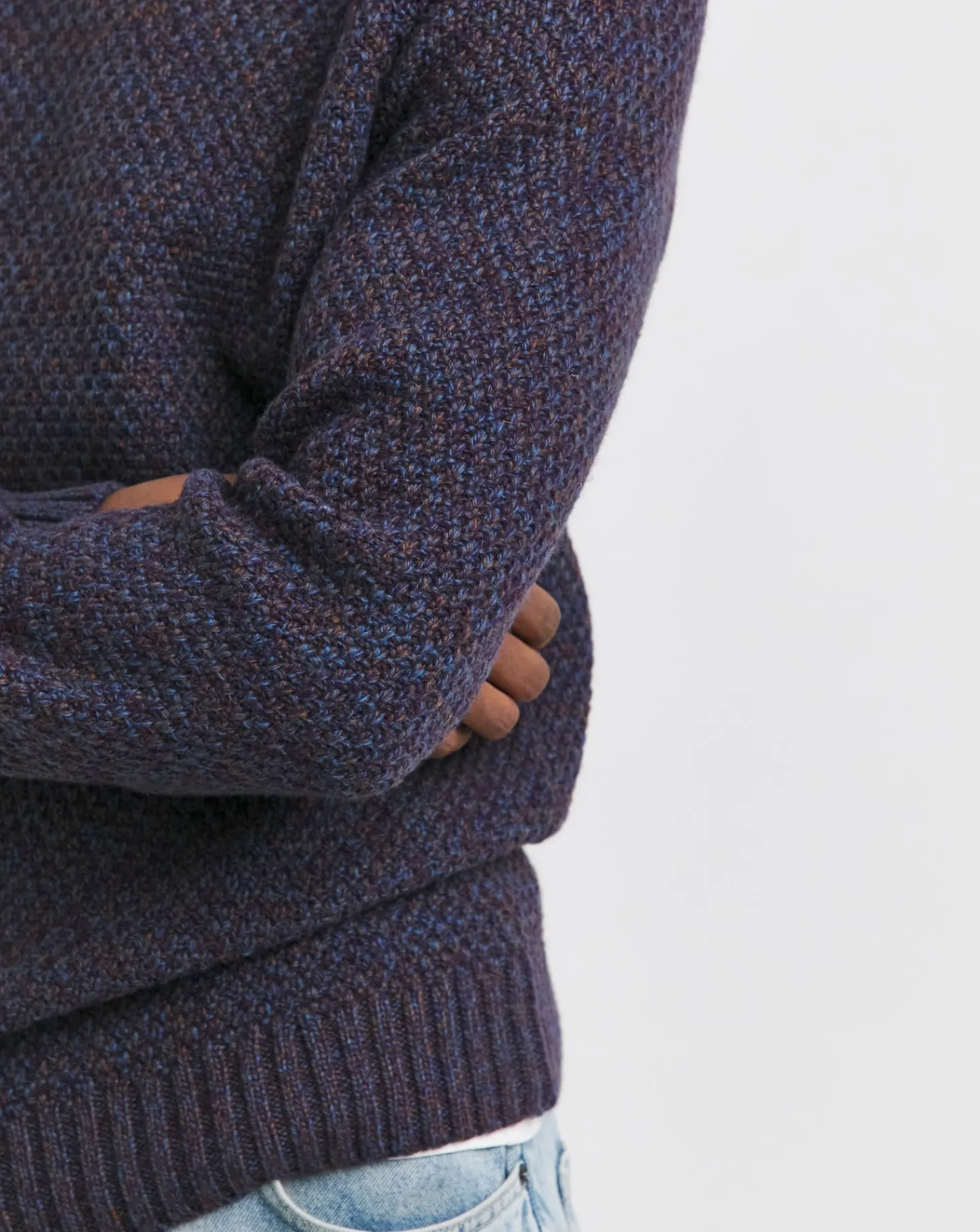 Jacamo Twist Wool Blend Crew Neck Jumper