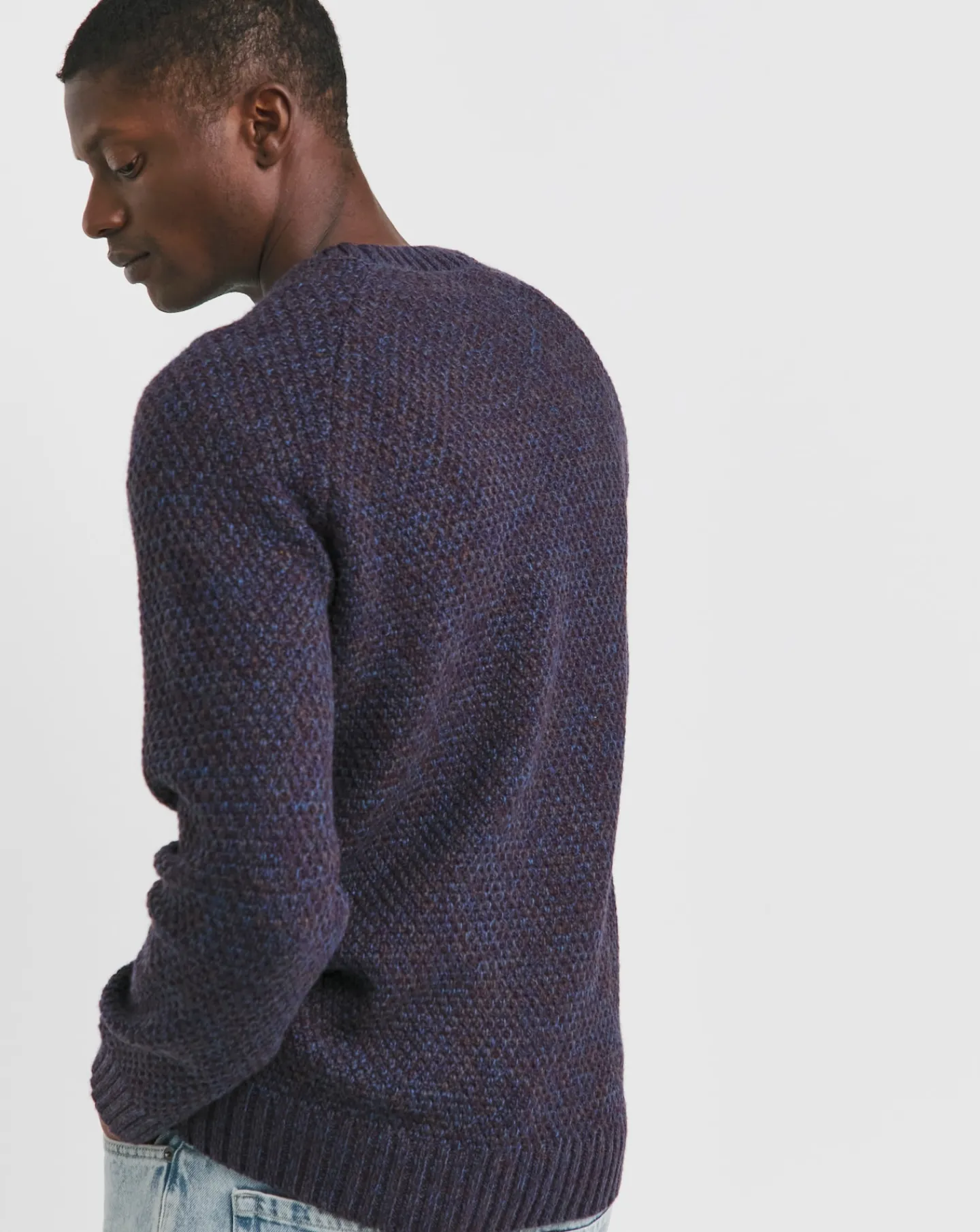 Jacamo Twist Wool Blend Crew Neck Jumper