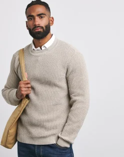 Jacamo Waffle Crew Neck Jumper