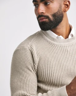 Jacamo Waffle Crew Neck Jumper