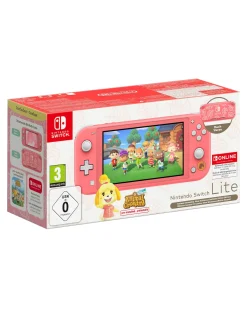 Nintendo Switch Lite Coral Isabelle Aloha Edition & 12 Months Switch Online