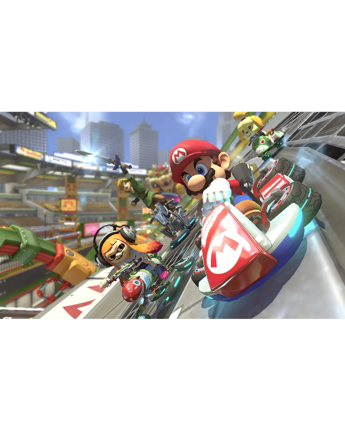 Nintendo Switch OLED Neon Blue & Red Console - Switch Mario Kart 8 Deluxe Bundle