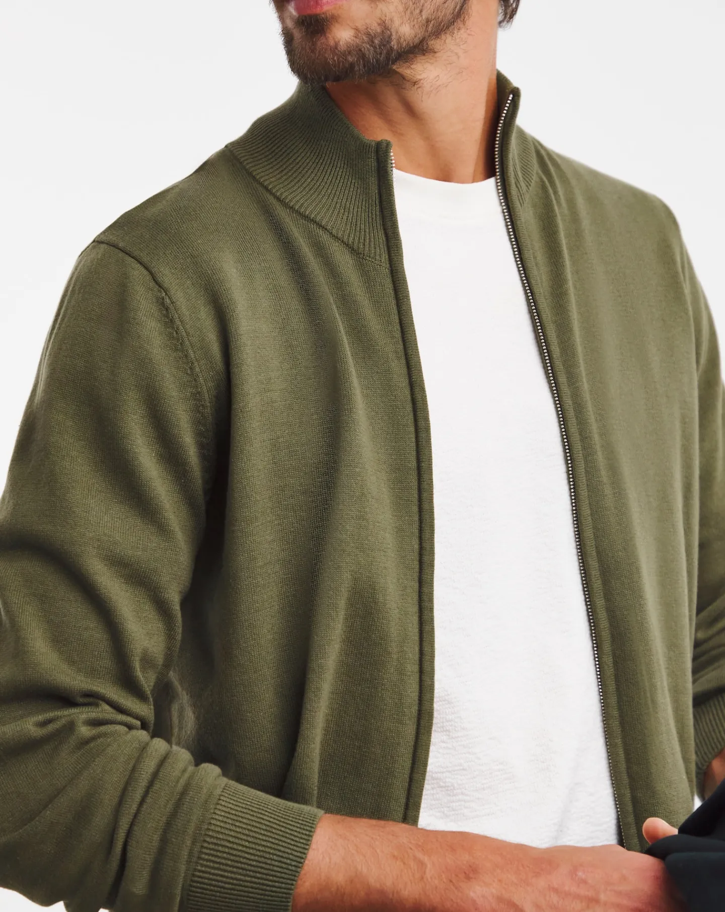Jacamo Zip Through Funnel Neck Cardigan