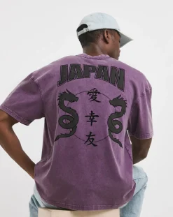 Jacamo Oversized Acid Wash Embroidered T-Shirt