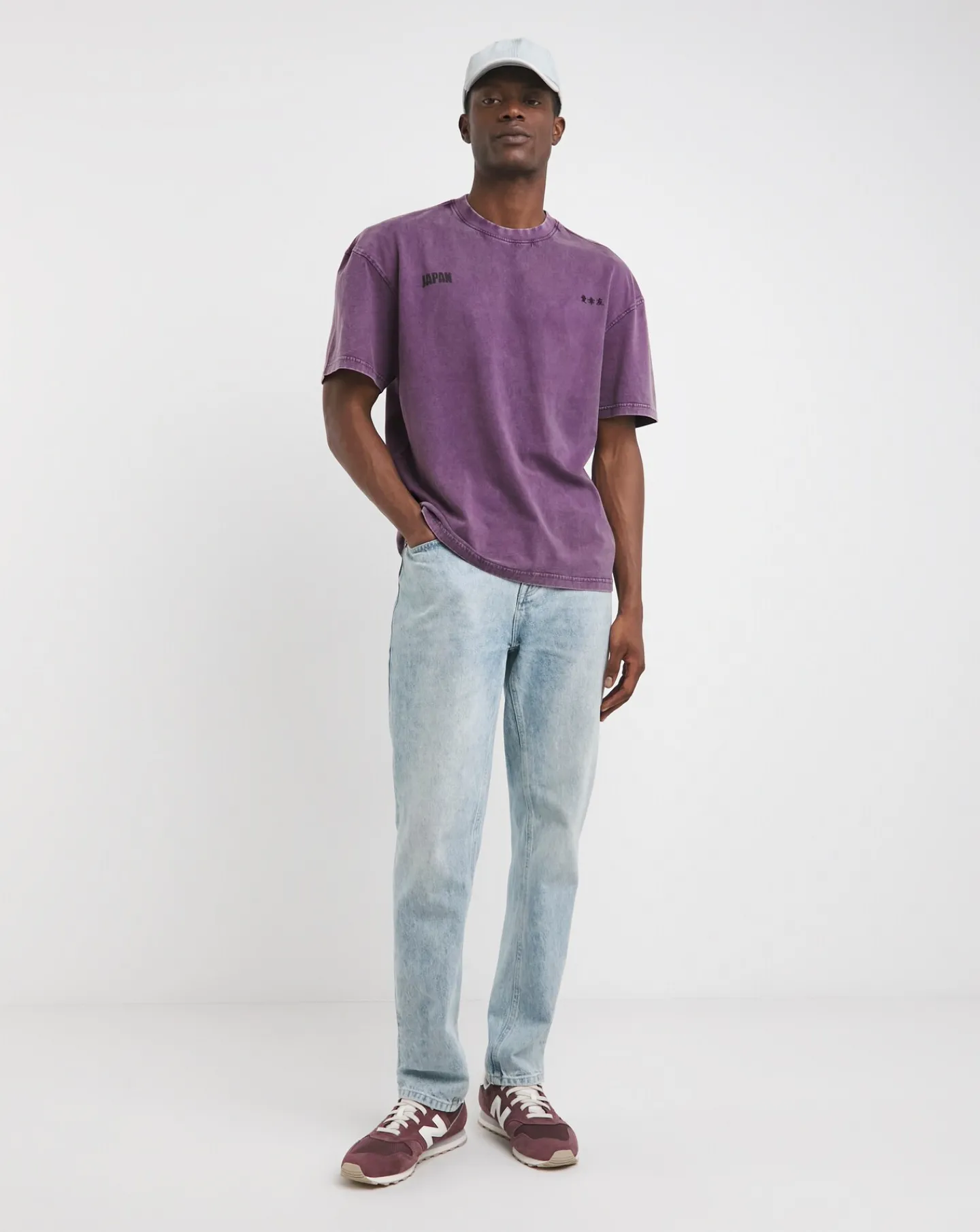 Jacamo Oversized Acid Wash Embroidered T-Shirt