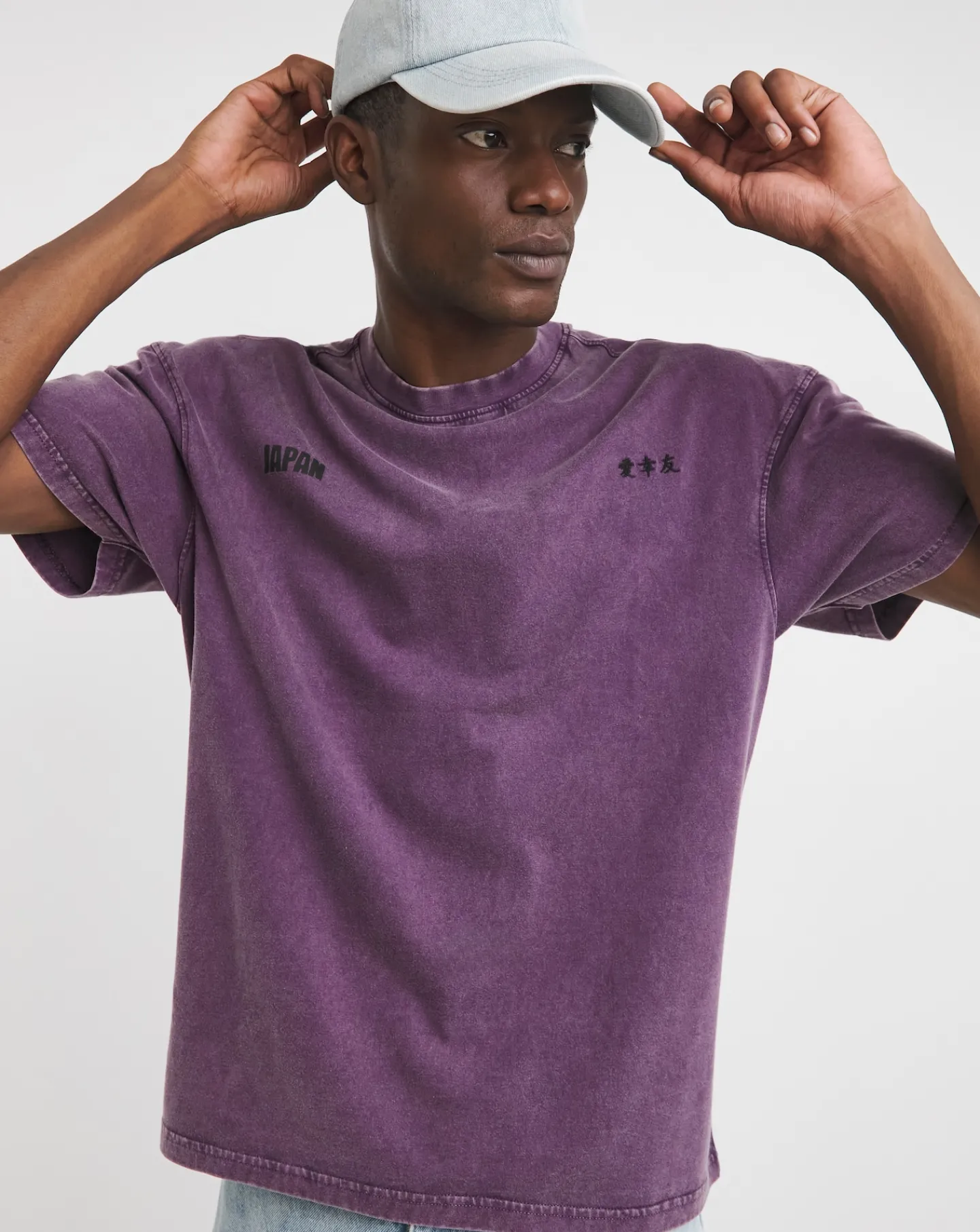 Jacamo Oversized Acid Wash Embroidered T-Shirt