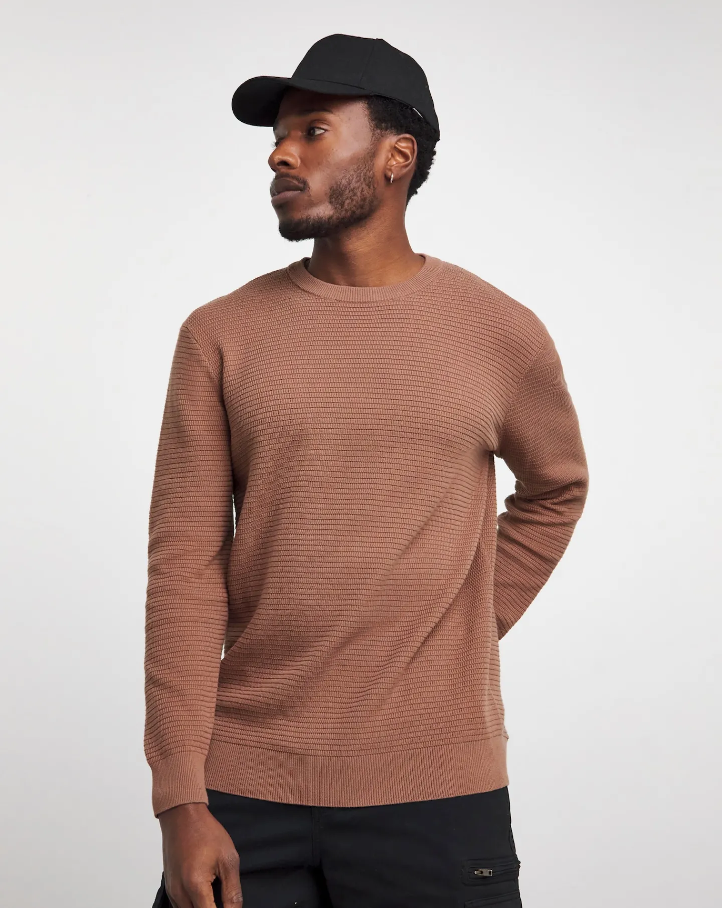 Jacamo Textured Knitted Crew Neck Jumper