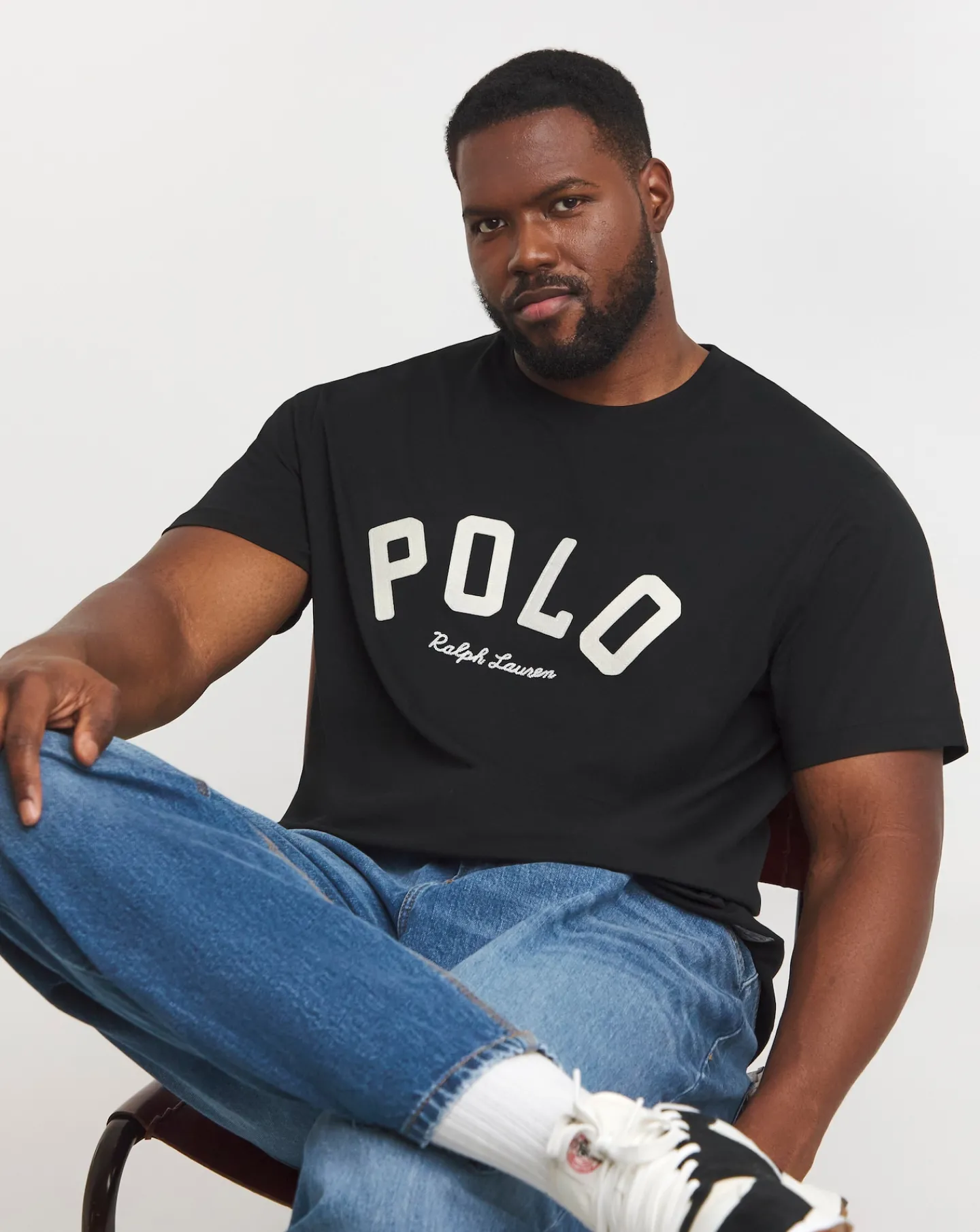 Polo Ralph Lauren Black Arched Varsity Logo T-Shirt