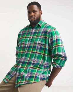 Polo Ralph Lauren Green Checked Brushed Flannel Shirt
