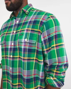 Polo Ralph Lauren Green Checked Brushed Flannel Shirt