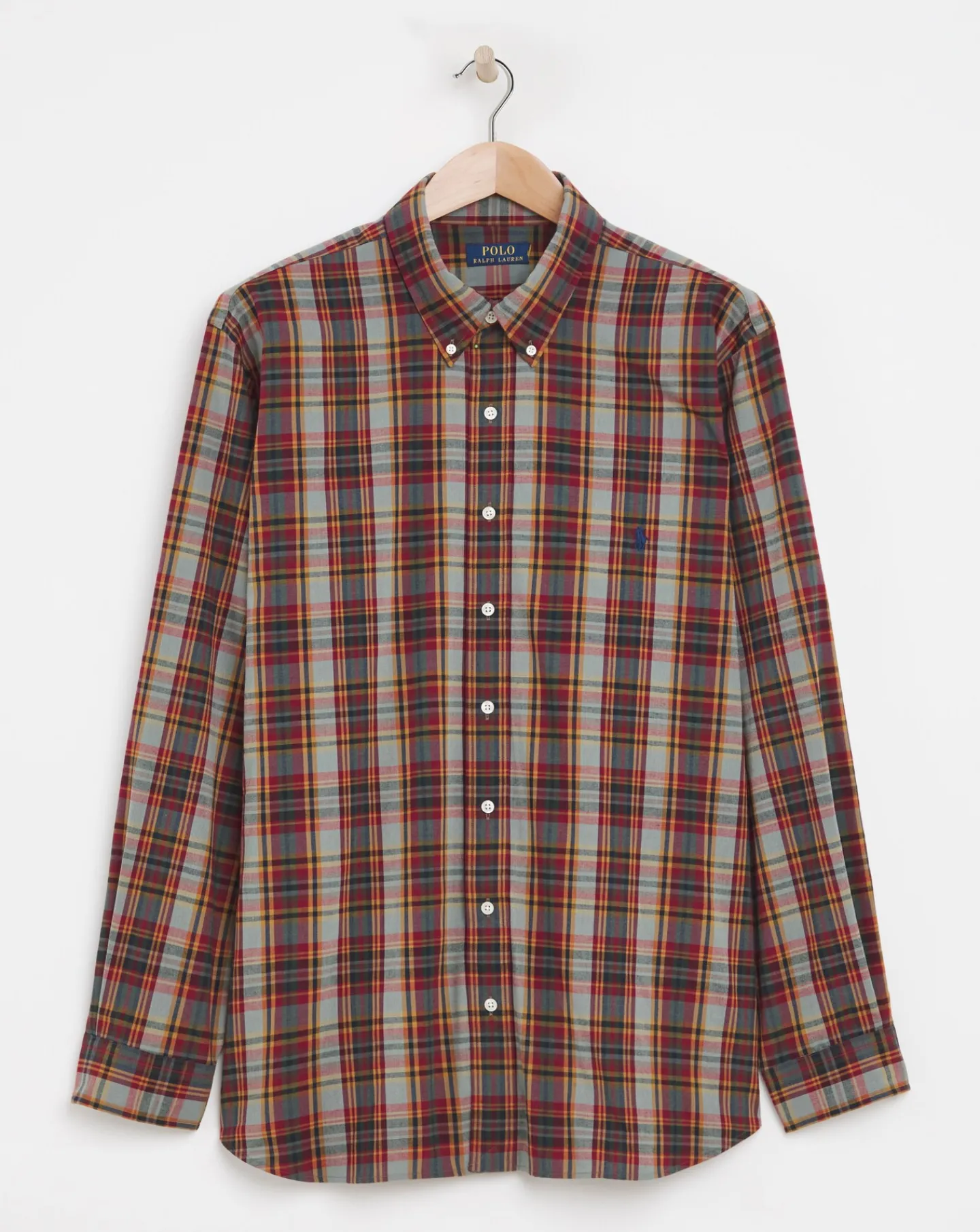 Polo Ralph Lauren Long Sleeve Navy Check Performance Shirt