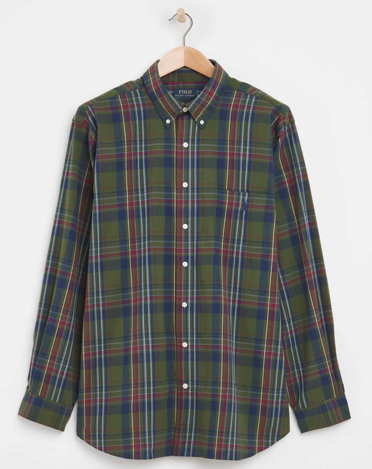 Polo Ralph Lauren Long Sleeve Olive Check Performance Shirt