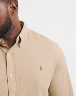 Polo Ralph Lauren Tan Long Sleeve Jersey Stretch Shirt
