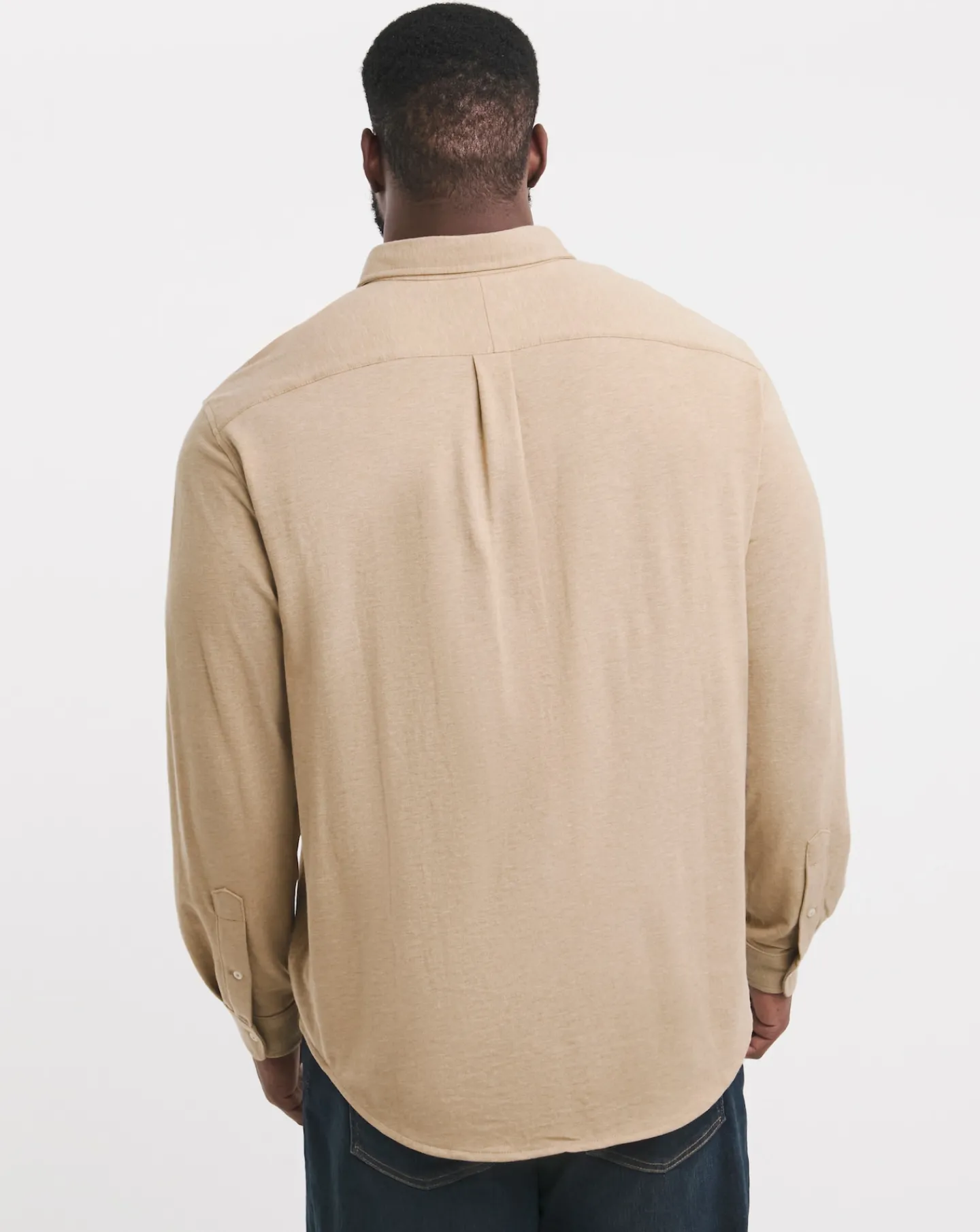 Polo Ralph Lauren Tan Long Sleeve Jersey Stretch Shirt