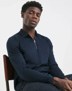 Jacamo Premium 100% Mercerised Zip Neck Polo