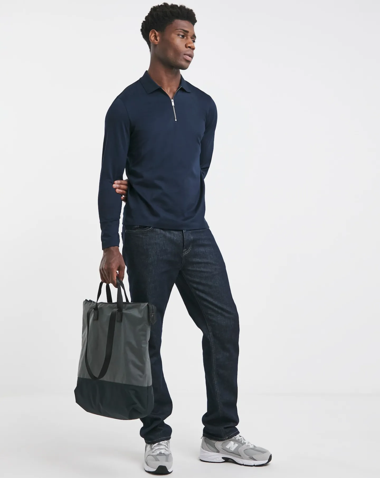 Jacamo Premium 100% Mercerised Zip Neck Polo