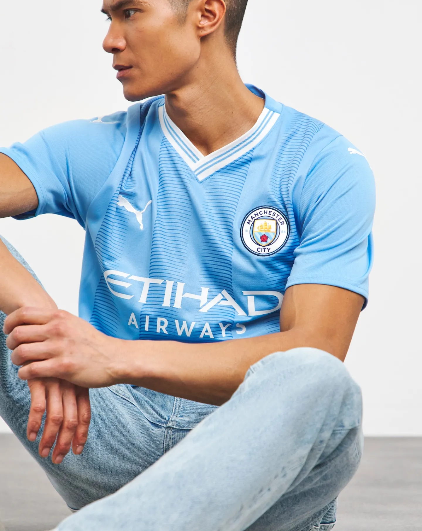 Manchester City|Puma PUMA Manchester City FC 2023/24 Short Sleeve Home Jersey