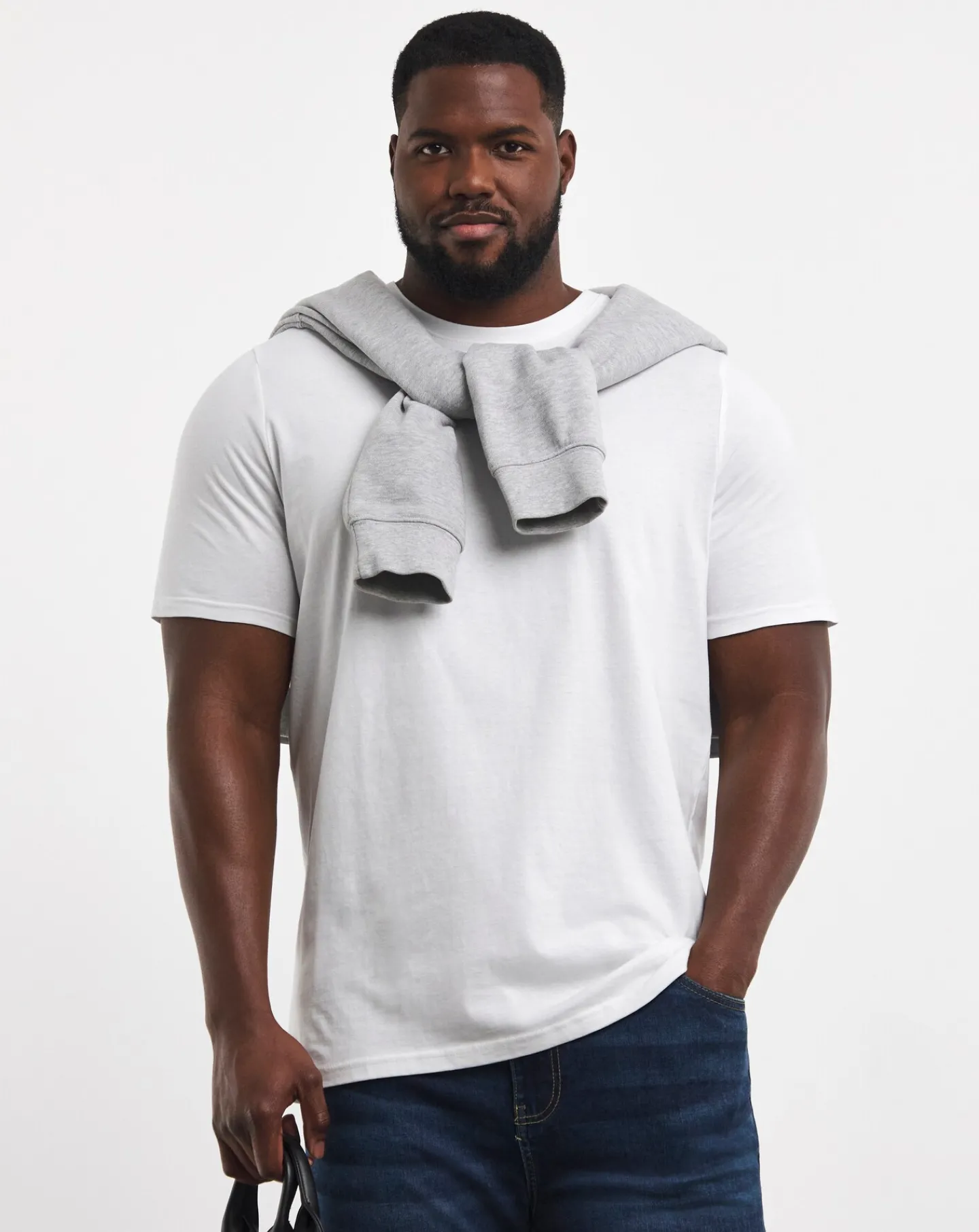 Jacamo Pure Cotton Crew Neck T-Shirt Extra Long