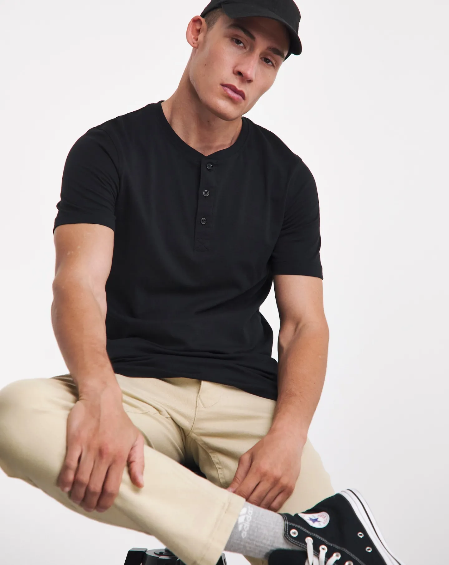 Jacamo Pure Cotton Grandad T-Shirt