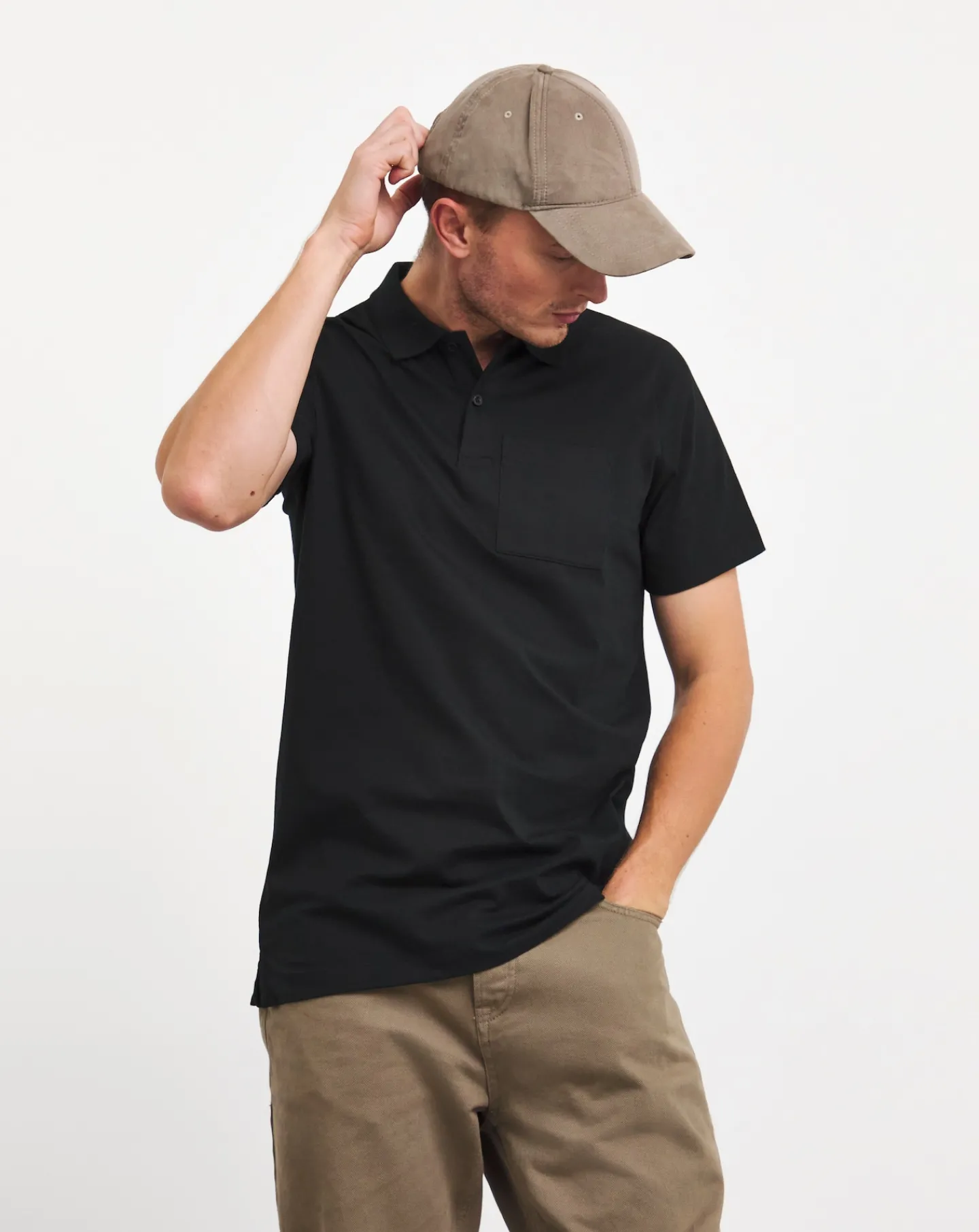 Jacamo Pure Cotton Jersey Pocket Polo Long