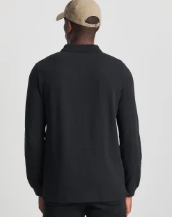 Jacamo Pure Cotton Long Sleeve Pique Polo Long
