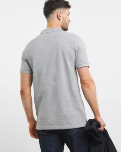Jacamo Pure Cotton Marl Pique Polo Long