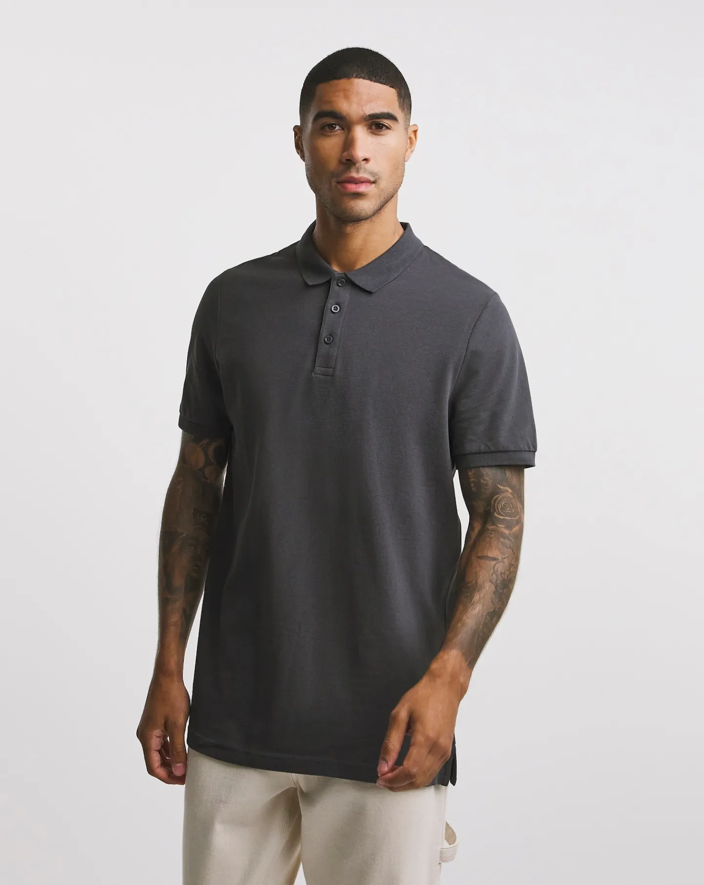 Jacamo Pure Cotton Pique Polo Long