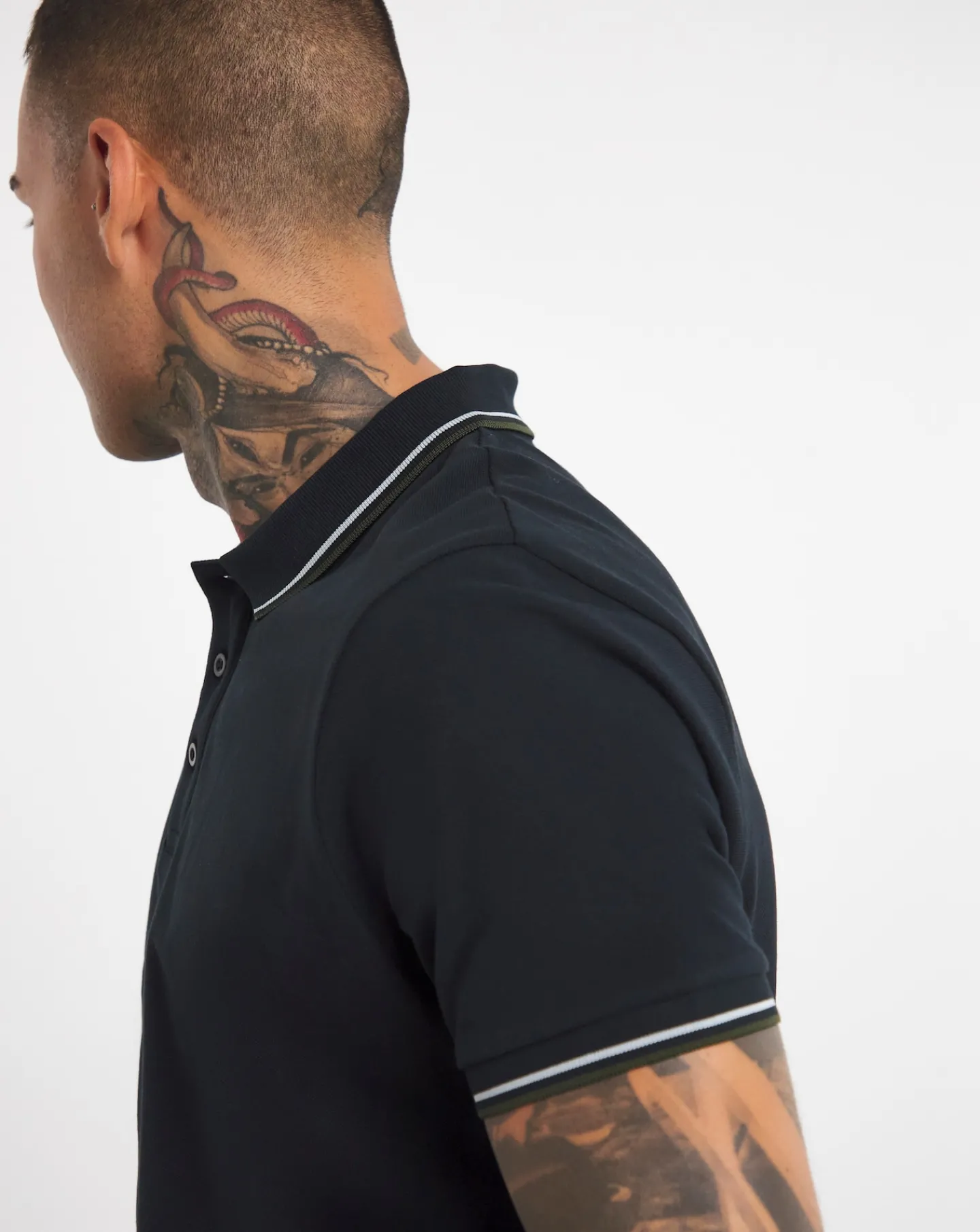 Jacamo Pure Cotton Tipped Pique Polo