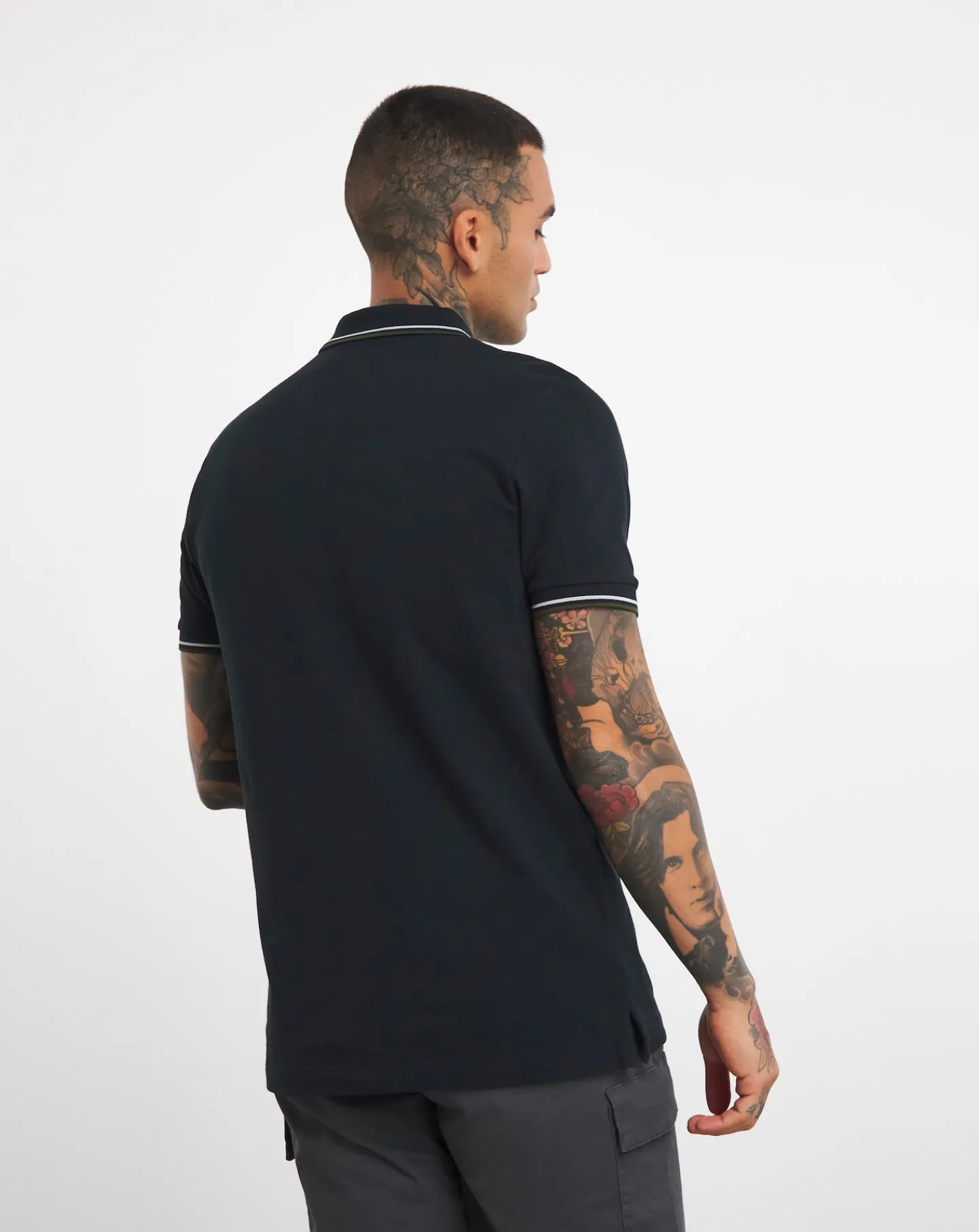 Jacamo Pure Cotton Tipped Pique Polo