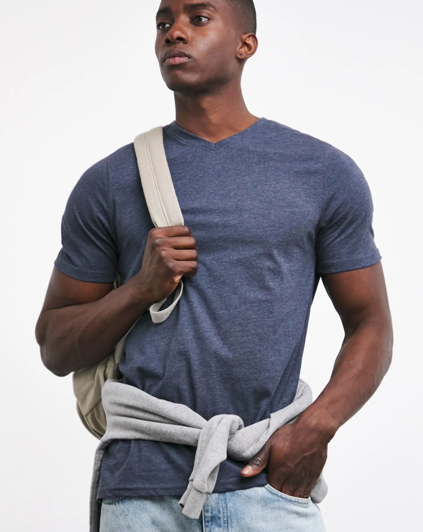 Jacamo Pure Cotton V Neck T-Shirt Long