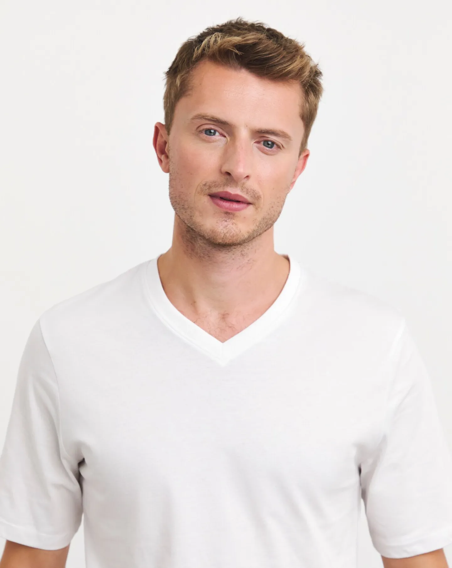 Jacamo Pure Cotton V Neck T-Shirt Extra Long