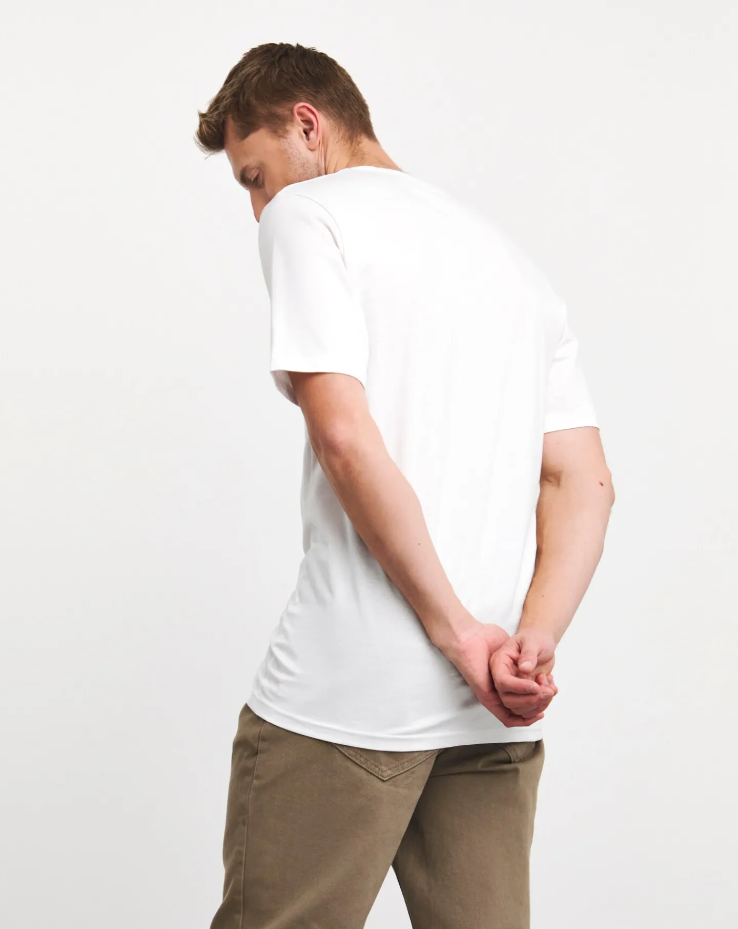 Jacamo Pure Cotton V Neck T-Shirt Extra Long