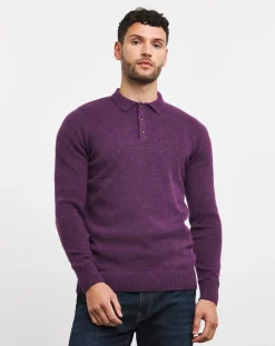 Jacamo Lambswool Long Sleeve Polo