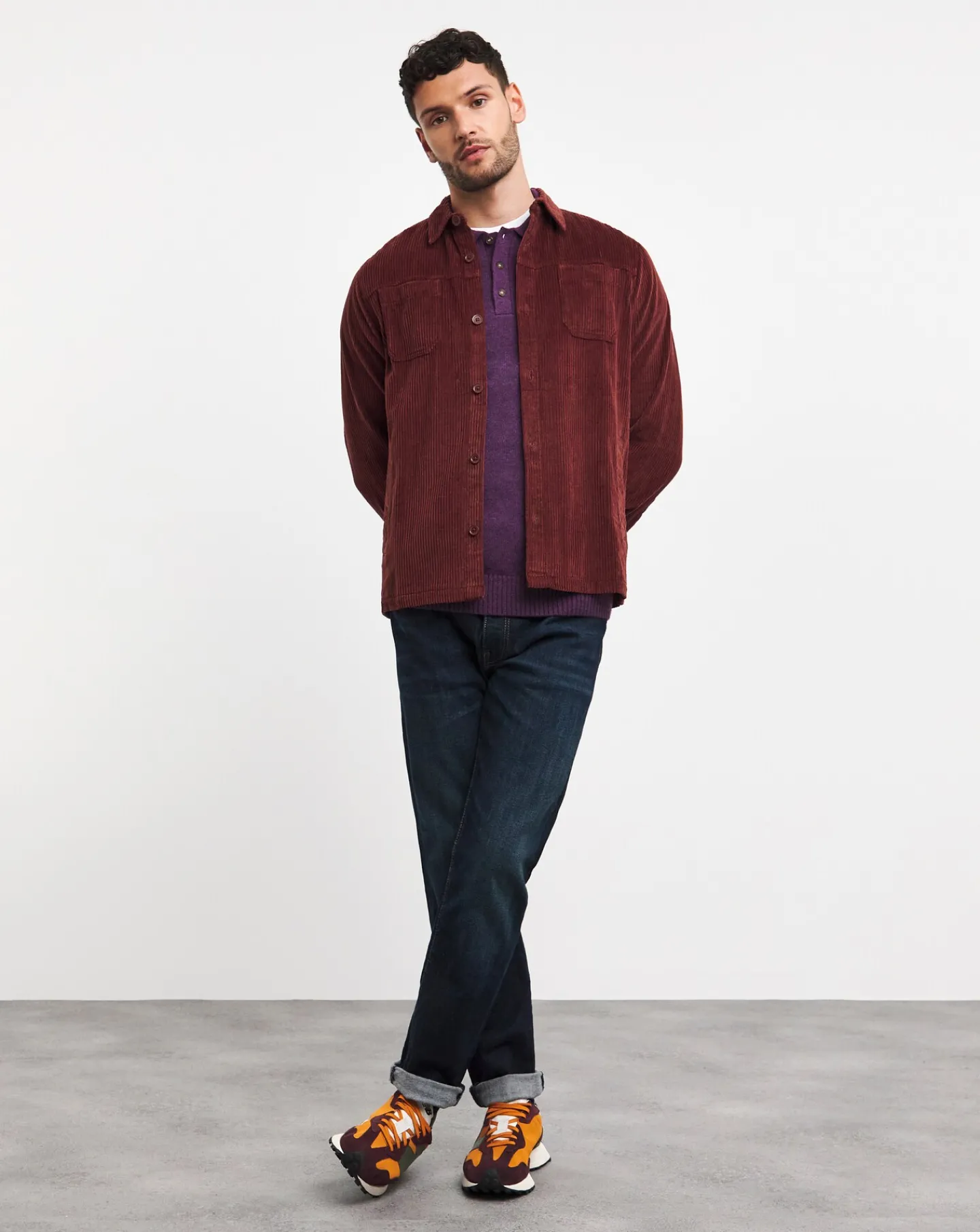Jacamo Lambswool Long Sleeve Polo