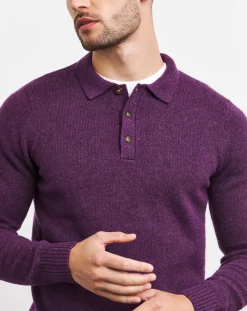 Jacamo Lambswool Long Sleeve Polo