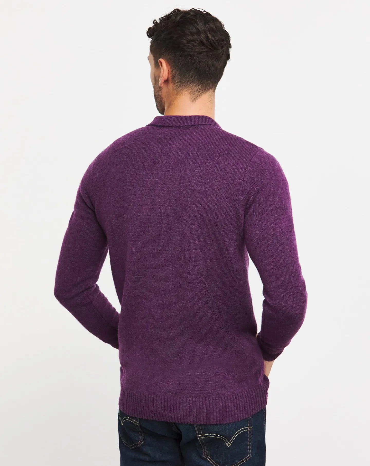 Jacamo Lambswool Long Sleeve Polo